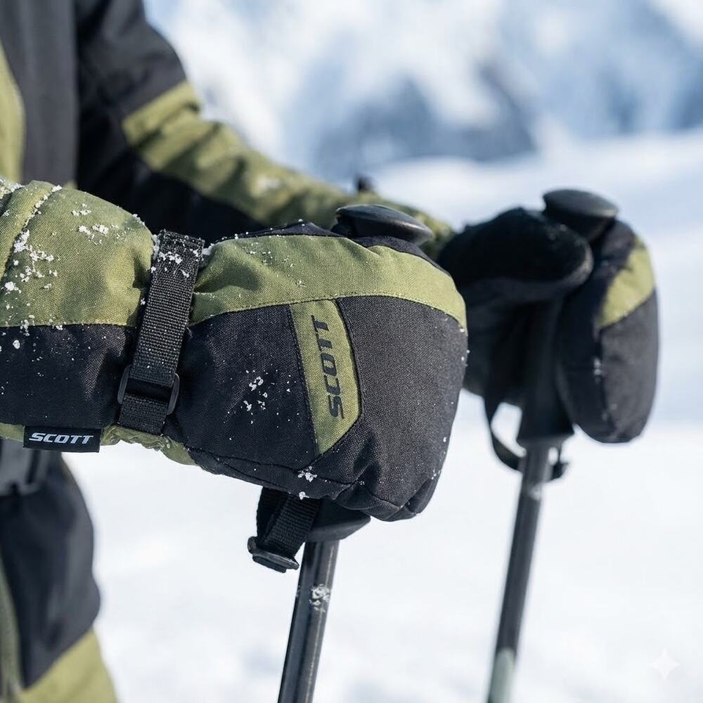 SCOTT Ultimate Warm Waterproof Mittens – Fir Green/Black – Size L – NEW